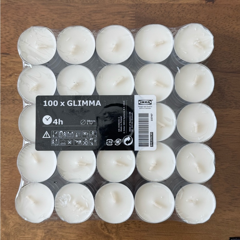 IKEA Glimma Tea Light Candles (100 count)